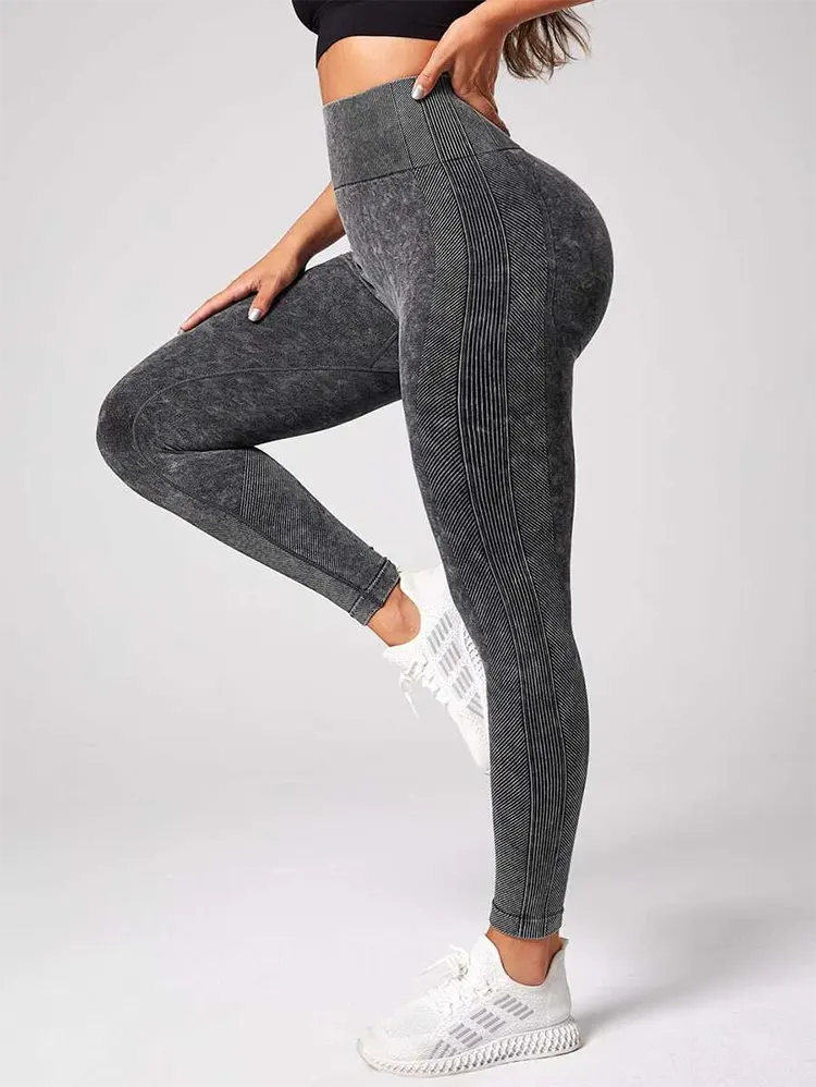 Acid Wash Full Length Leggings