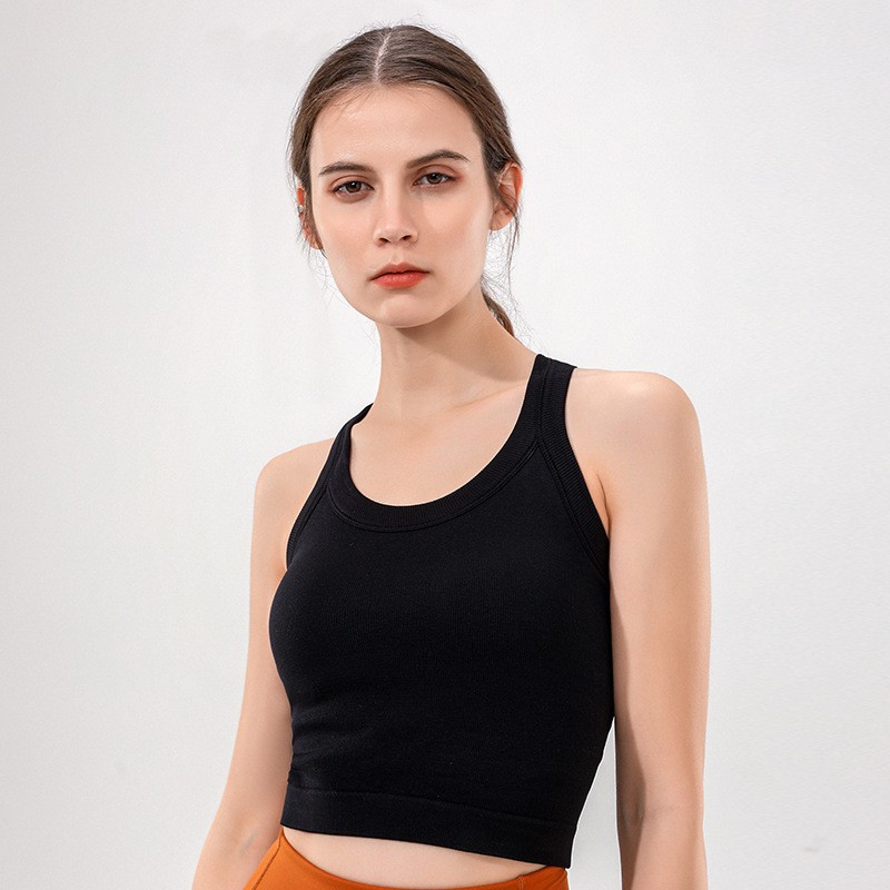 Seamless Ribbed Top with Inserted Cup
